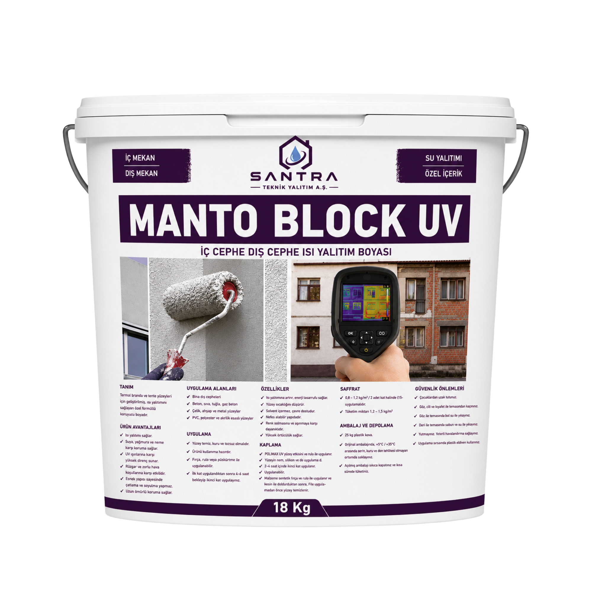 Manto Block-UV iç ve dış cephe ısı yalıtım boyası