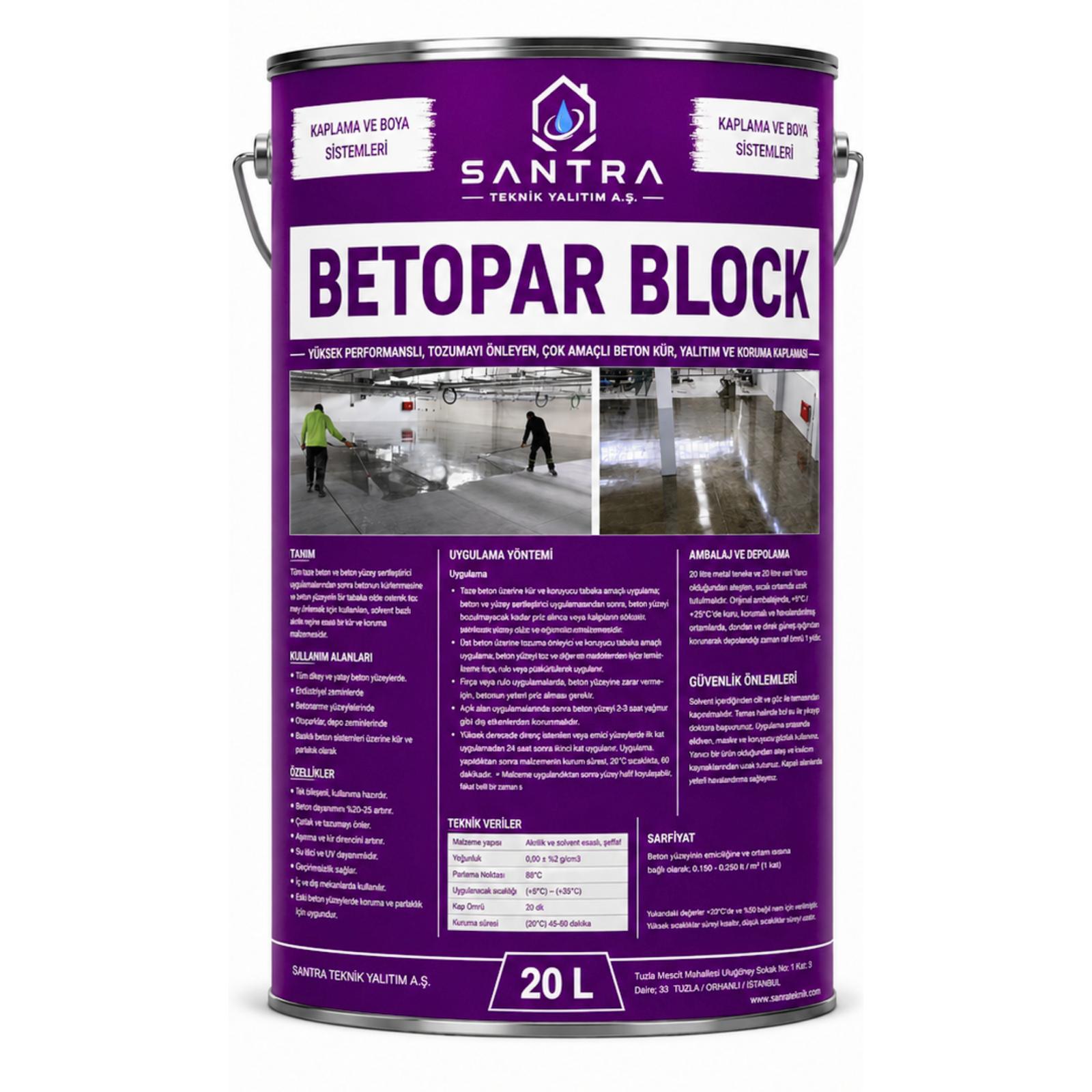 Betopar Block beton kür ve tozuma önleyici koruyucu kaplama